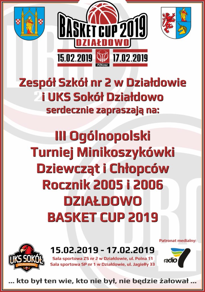 Zaproszenie na turniej koszykówki Basket Cup 2019 Działdowo