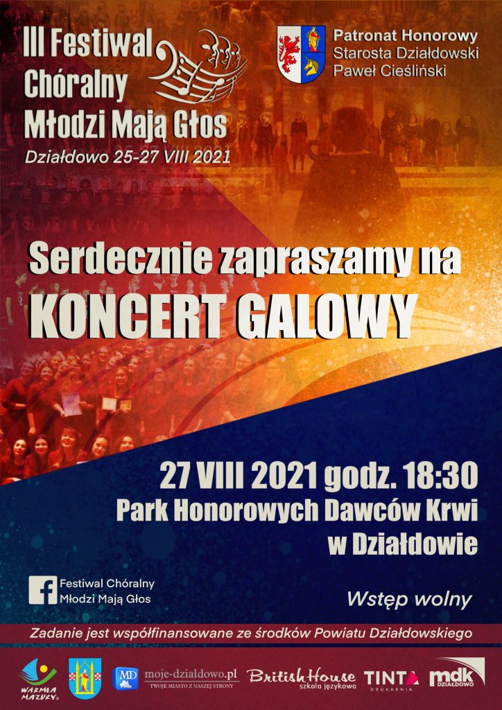Zaproszenie na koncert galowy podsumowujący III Festiwal Chóralny „Młodzi Mają Głos”