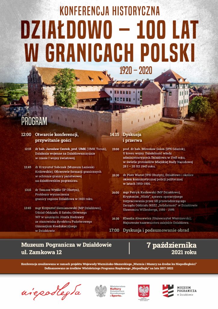Zaproszenie na konferencję historyczną „Działdowo – 100 lat w granicach Polski (1920 – 2020)”