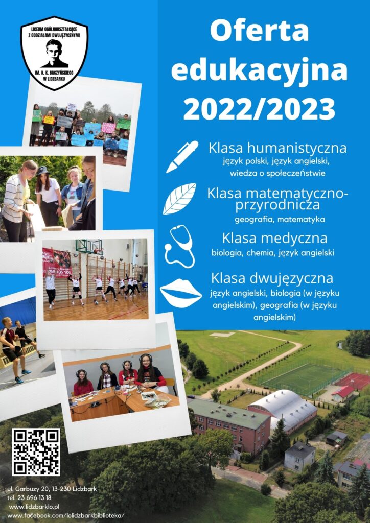 Oferta edukacyjna Liceum Ogólnokształcącego w Lidzbarku już gotowa!
