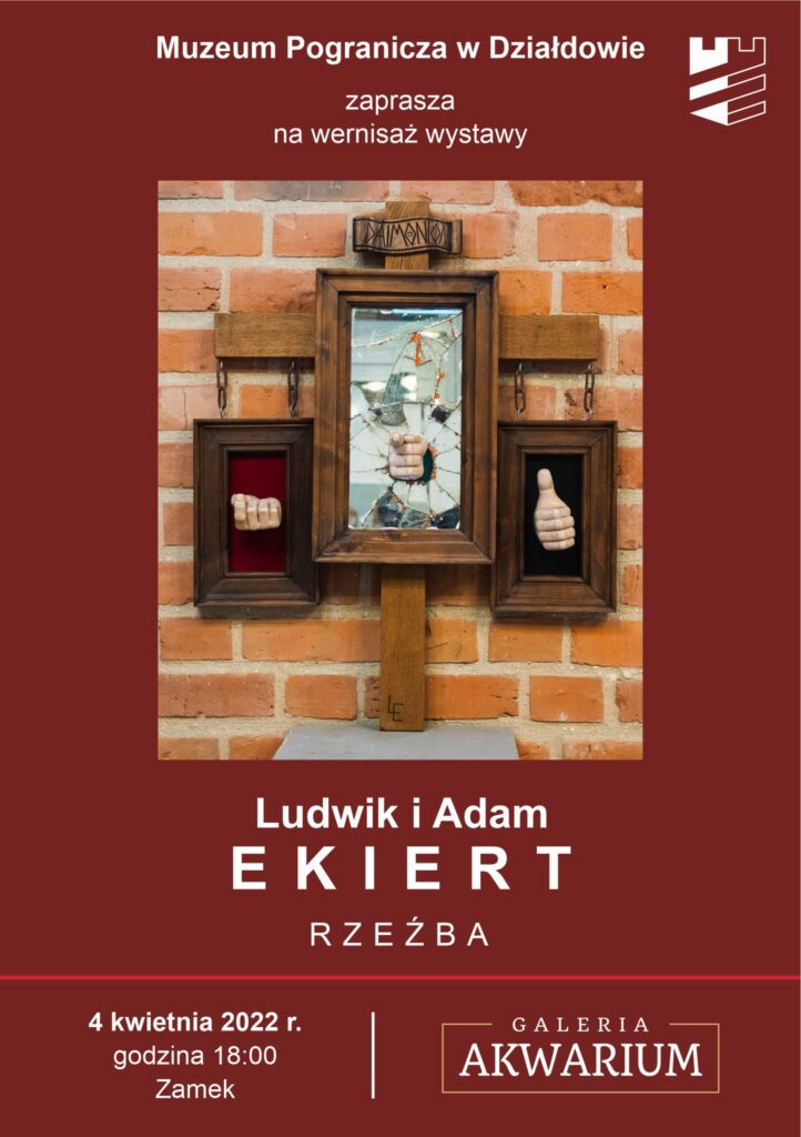 Zaproszenie na wernisaż wystawy rzeźb Ludwika i Adama Ekiertów