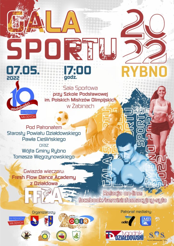 Zaproszenie na Galę Sportu 2022 do Rybna