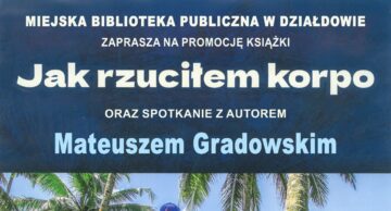 Zaproszenie na promocję książki Mateusza Gradowskiego