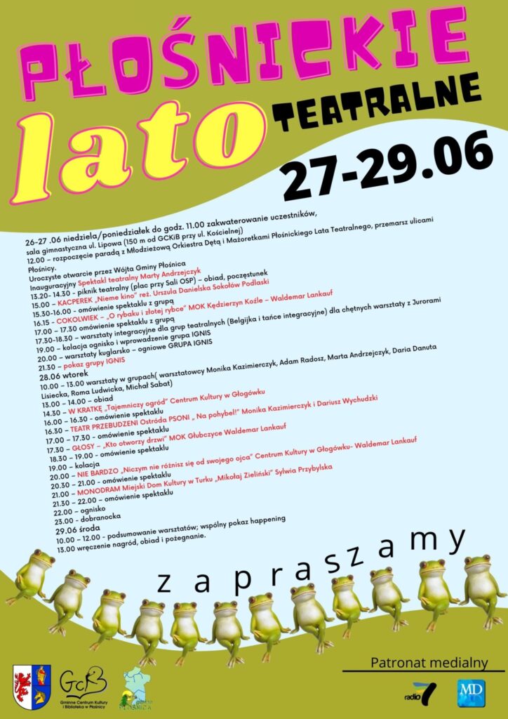 Zaproszenie na Płośnickie Lato Teatralne 2022