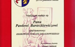 Wręczono statuetki i dyplomy honorowe Pawłowi Baraszkiewiczowi i Władysławowi Kubińskiemu