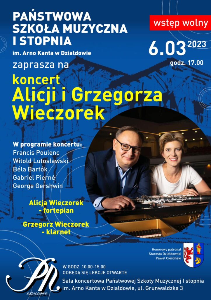 Zaproszenie na koncert Alicji i Grzegorza Wieczorków