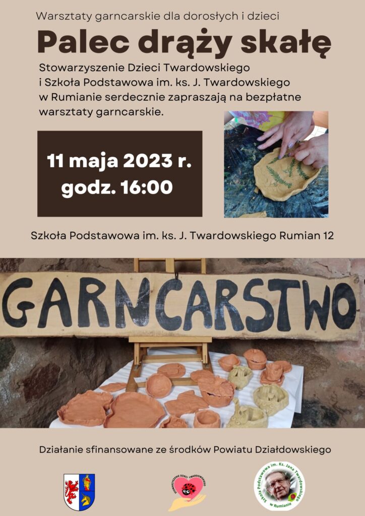 Zaproszenie na Warsztaty Garncarskie „Palec drąży skałę”