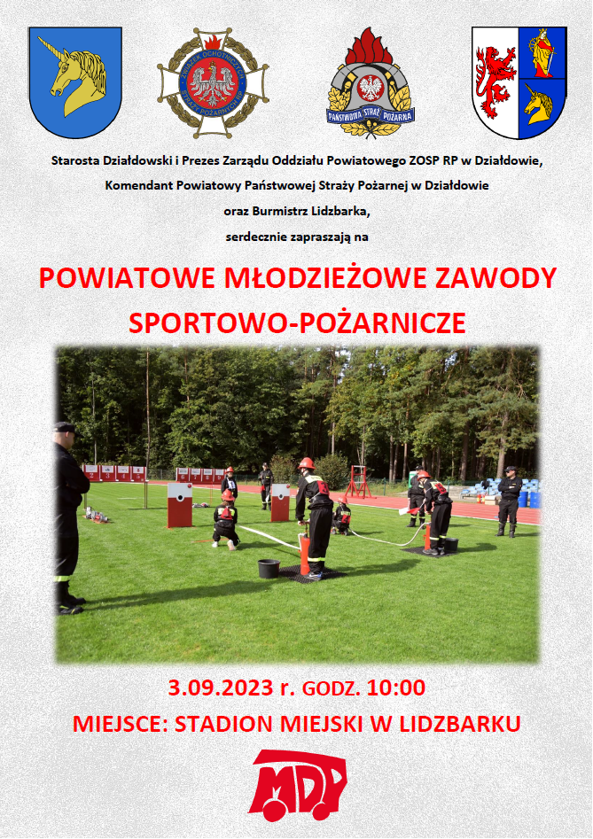 Zaproszenie na Powiatowe Młodzieżowe Zawody Sportowo-Pożarnicze do Lidzbarka