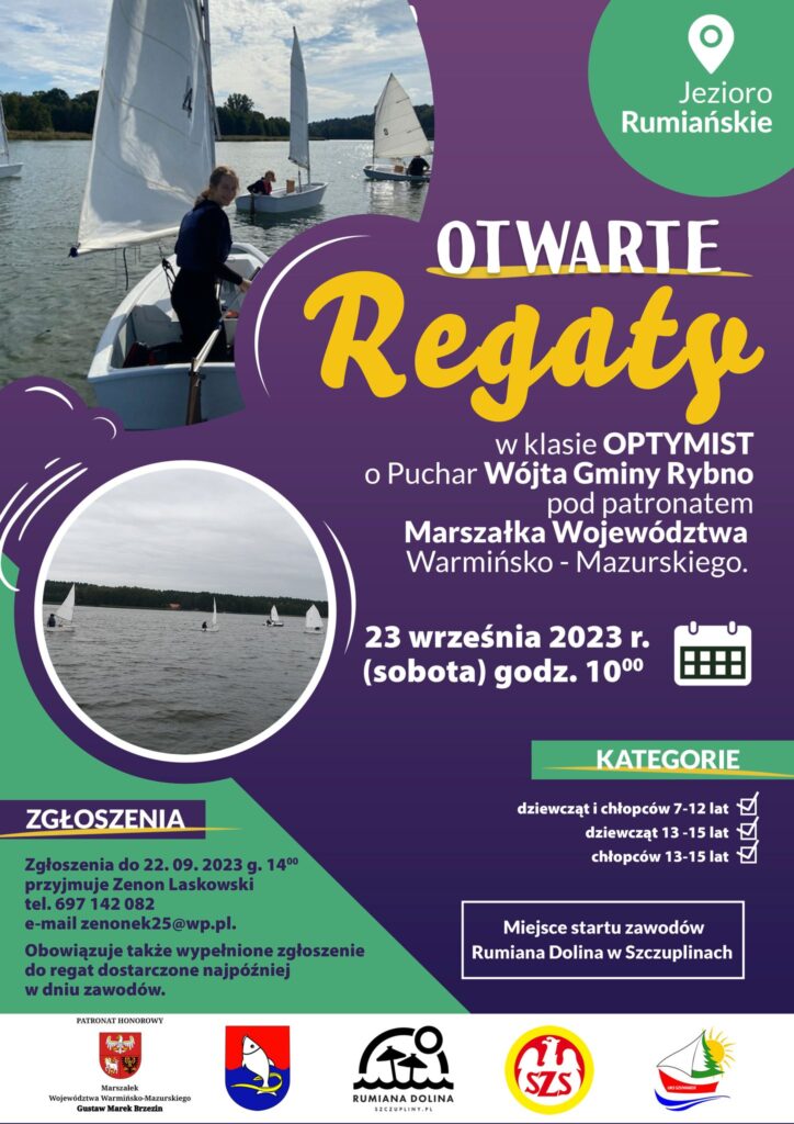 Zaproszenie na Otwarte Regaty na jeziorze Rumiańskim