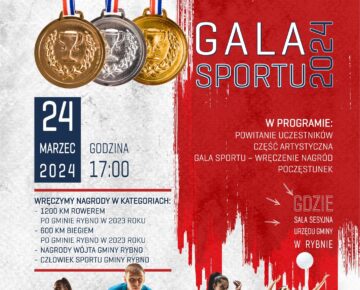 Zaproszenie na Galę Sportu 2024 do Rybna