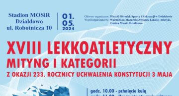 Zaproszenie na XVIII Mityng Lekkoatletyczny z  okazji  rocznicy  uchwalenia  Konstytucji  3 Maja.
