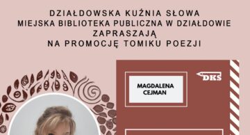 Zaproszenie na promocję tomiku wierszy Magdaleny Cejman