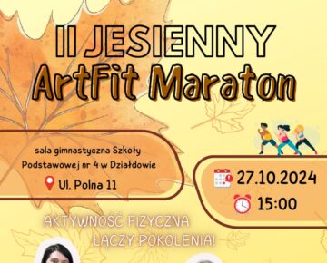 Zaproszenie na II Jesienny Artfit Maraton do działdowskiej "czwórki"