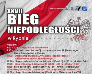 Zaproszenie na XXVII Bieg Niepodległości do Rybna