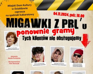 Zaproszenie na spektakl kabaretowy "Migawki z PRL-u"