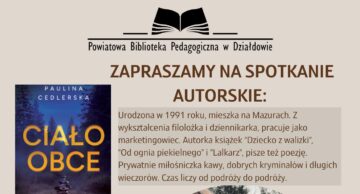 Zaproszenie na spotkanie autorskie z Pauliną Cedlerską