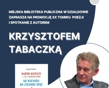 Zaproszenie na promocję zbiorku poetyckiego Krzysztofa Tabaczki