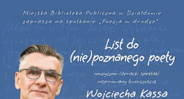 Zaproszenie na spektakl muzyczno-literacki do działdowskiej MBP