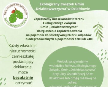 Uwaga Mieszkańcy gmin zrzeszonych w EZG "Działdowszczyzna"!