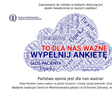 Badanie Satysfakcji Pacjenta - wypełnij ankietę!